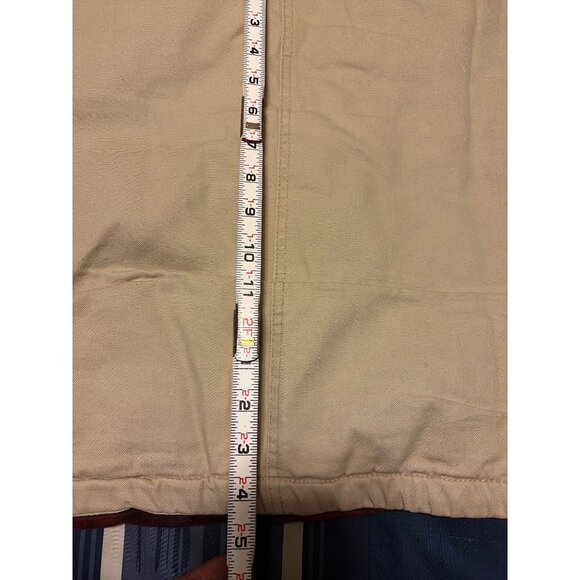 VTG Timberland Mens XXL Beige Canvas Barn Coat Red Plaid Flannel Lining Full Zip - Picture 10 of 12